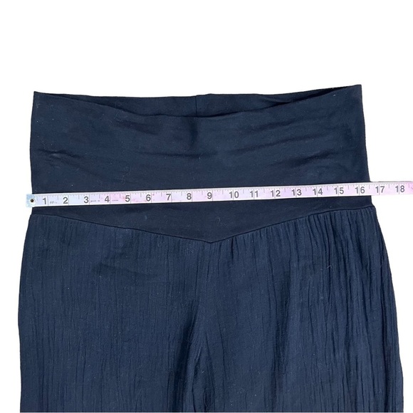 Elan Wide Leg Black Crinkle Trousers Woman’s Size Large - Picture 10 of 15